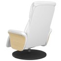 ROZKŁADANY FOTEL Z PODNÓŻKIEM BIAŁY SZTUCZNA SKÓRA