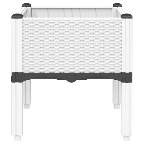 DONICA OGRODOWA OGRODOWA Z NÓŻKAMI BIAŁA 40X40X42CM PP