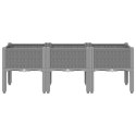 VidaXL Donica ogrodowa z nóżkami, jasnoszara, 120x40x42 cm, PP