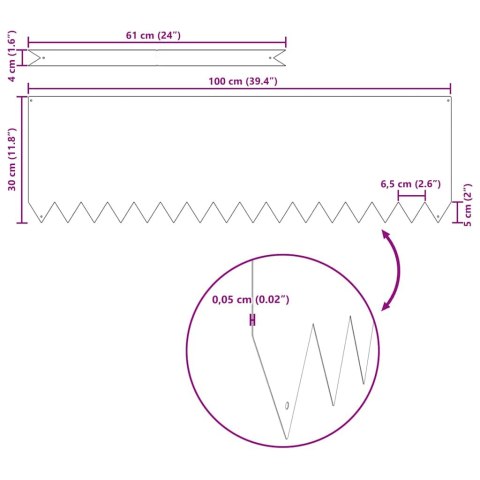 VidaXL Krawężnik do trawnika 50 pcs Brązowy 100 x 0.05 x 20 cm