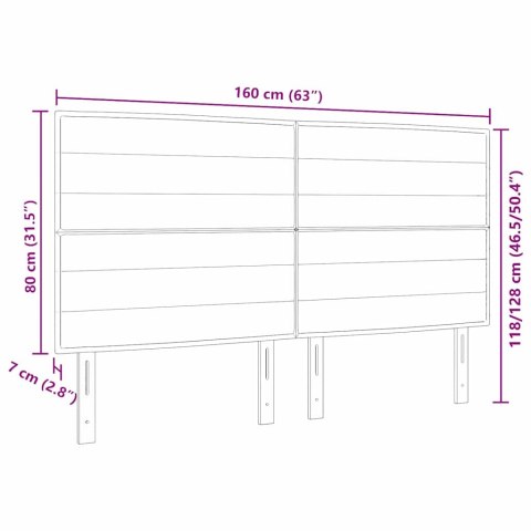 WEZGŁOWIE LED ZE LED LIGHTS CIEMNOSZARY 160CM POLIESTER