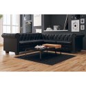 VidaXL Sofa Chesterfield, pięcioosobowa, czarna, sztuczna skóra