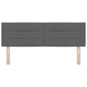 VidaXL Zagłówek Z zagłówkiem Ciemnoszary 160 cm Skóra ekologiczna