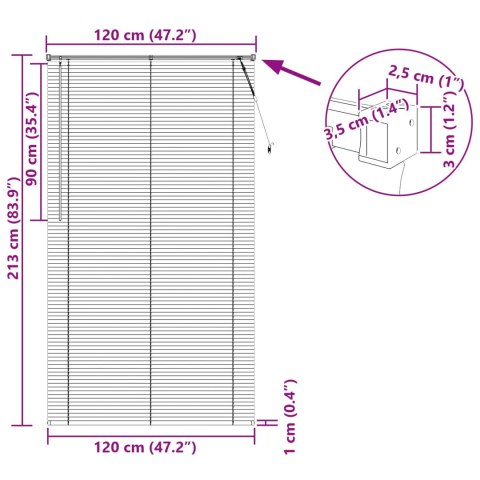 ŻALUZJA WENECKA Z REGULACJĄ BIAŁY 213X120CM PVC