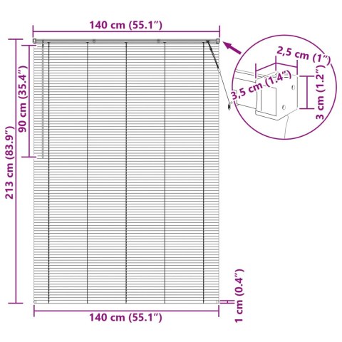 ŻALUZJA WENECKA Z REGULACJĄ BIAŁY 213X140CM PVC