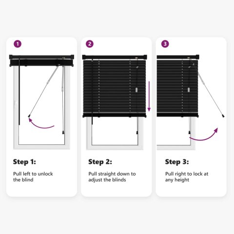 ŻALUZJA WENECKA Z REGULACJĄ CZARNY 150X110CM PVC