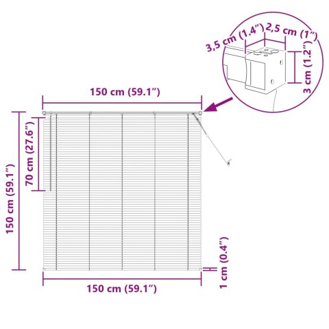 ŻALUZJA WENECKA Z REGULACJĄ CZARNY 150X150CM PVC