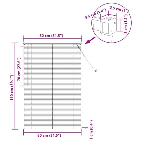 ŻALUZJA WENECKA Z REGULACJĄ CZARNY 150X80CM PVC