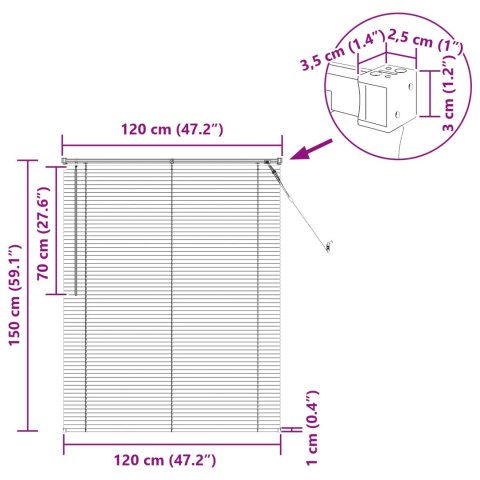 ŻALUZJA WENECKA Z REGULACJĄ SREBRNOSZARY 150X120CM PVC