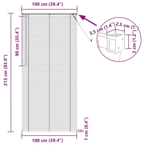 ŻALUZJA WENECKA Z REGULACJĄ SREBRNOSZARY 213X100CM PVC