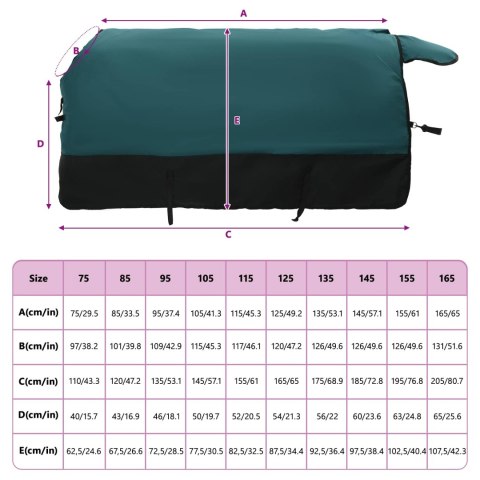 Koc dla Koni Ciemna Zieleń i Czerń 115CM