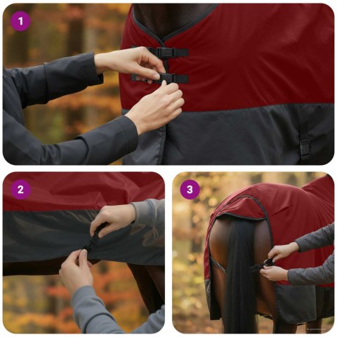 Koc dla Koni Ciemna Zieleń i Czerń 125CM