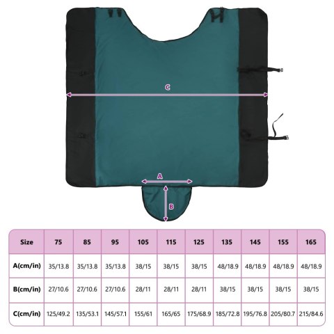 Koc dla Koni Ciemna Zieleń i Czerń 155CM