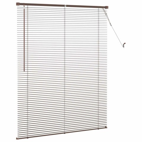 ŻALUZJA WENECKA CIEMNOBRĄZOWY ZE WZOREM 150X120CM PVC