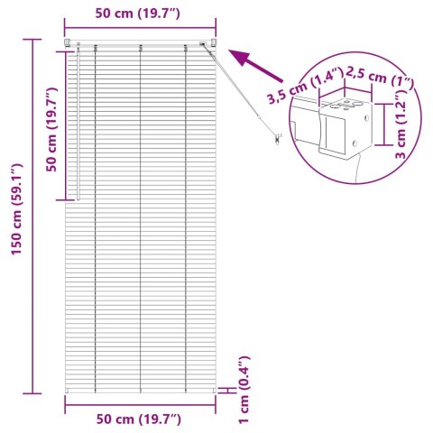 ŻALUZJA WENECKA CIEMNOBRĄZOWY ZE WZOREM 150X50CM PVC