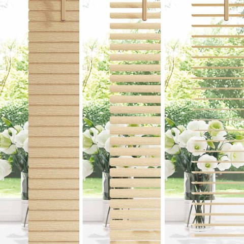 ŻALUZJA WENECKA JASNOBRĄZOWY ZE WZOREM 150X150CM PVC