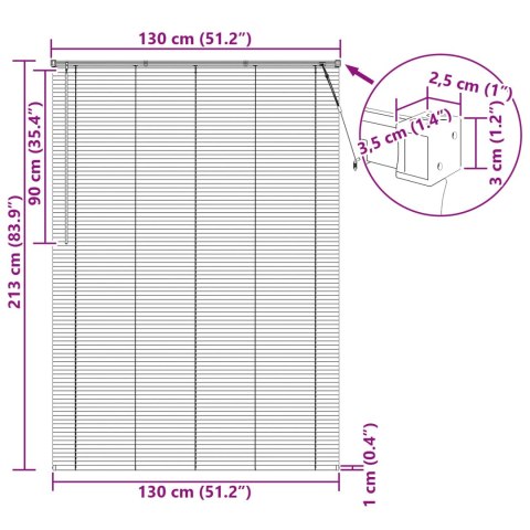 ŻALUZJA WENECKA JASNOBRĄZOWY ZE WZOREM 213X130CM PVC