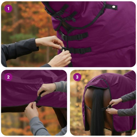 Koc dla Koni Ciemna Zieleń i Czerń 135CM