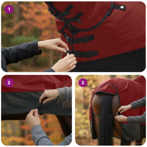 Koc dla Koni Ciemna Zieleń i Czerń 145CM