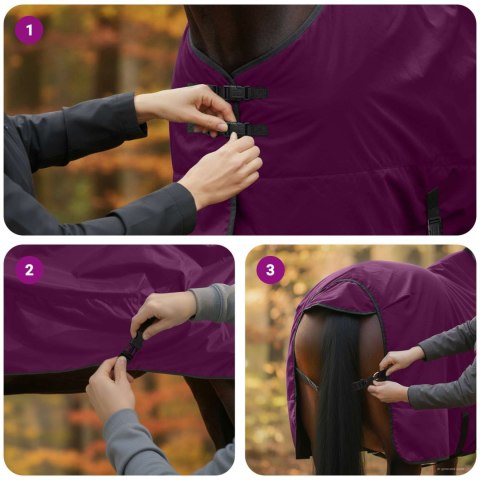 Koc dla Koni Ciemna Zieleń i Czerń 155CM