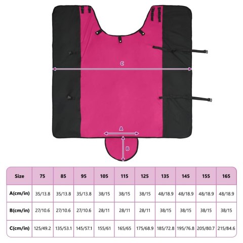 DERKA DLA KONIA 145 CM RÓŻOWA KOC ZIMOWY WODOODPORNY PADOKOWY MOCNY