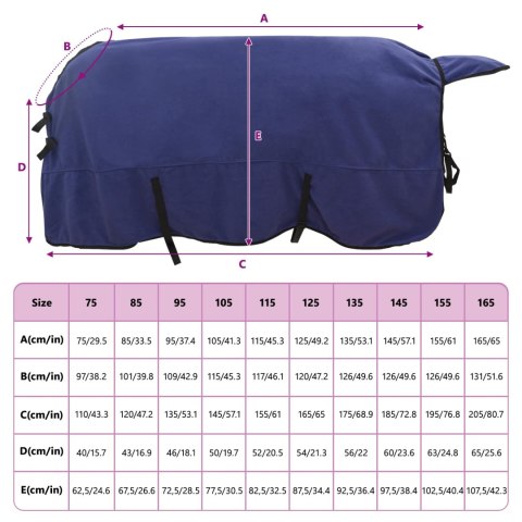 Koc dla Koni Granatowy 125CM