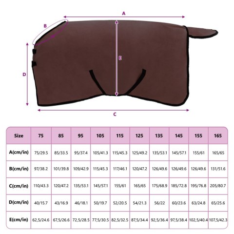 Koc dla Koni Pełny Ciemny Brąz