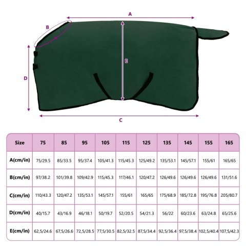 Koc dla Koni Pełny ciemnozielony