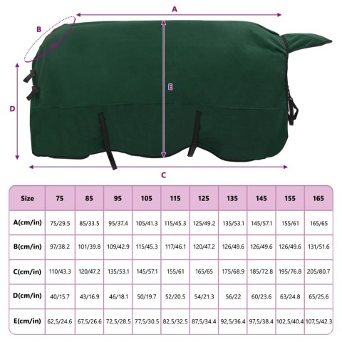 Koc dla Koni Pełny ciemnozielony