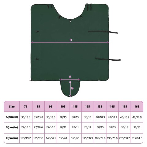 Koc dla Koni Pełny ciemnozielony
