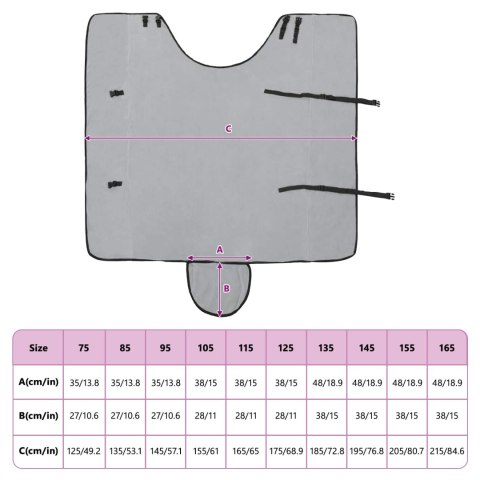 DERKA DLA KONIA 175X193 CM JASNOSZARA RÓŻOWA ZIMOWA CIEPŁA ODDYCHAJĄCA MOCNA