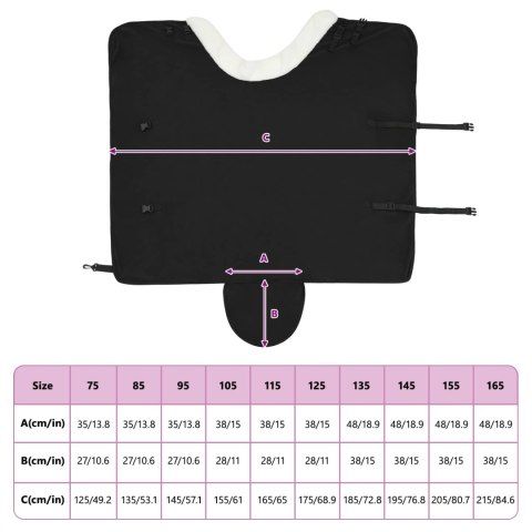 Koc dla Koni Czarny 115CM Polarowy