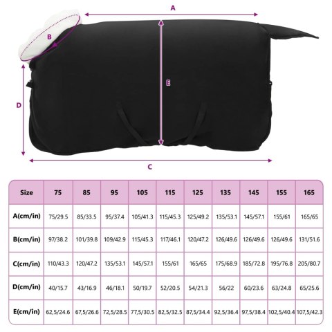 Koc dla Koni Czarny 85CM Polarowy