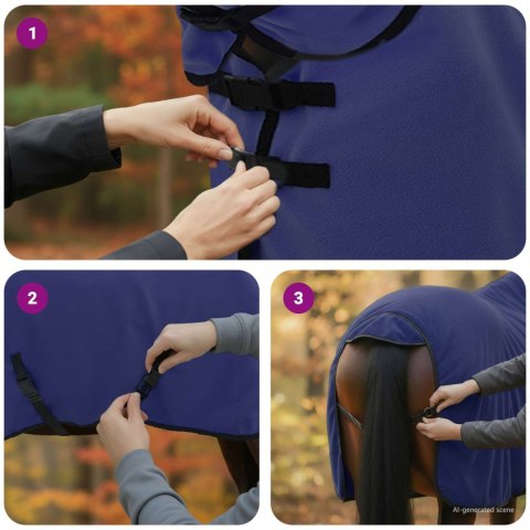 Koc dla Koni Granatowy