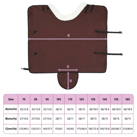 Koc dla Koni Pełny Ciemny Brąz 165CM Polarowy