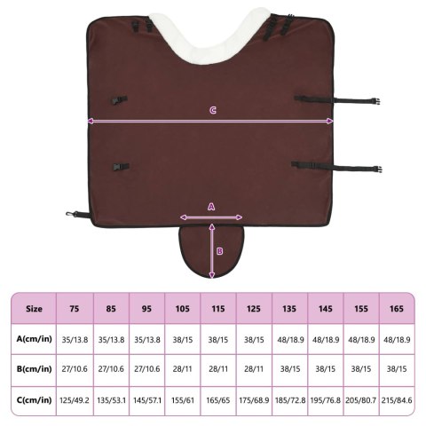 Koc dla Koni Pełny Ciemny Brąz 95CM Polarowy