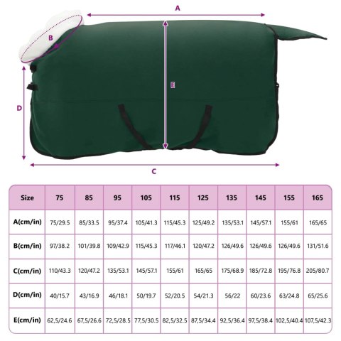 Koc dla Koni Pełny ciemnozielony 145CM Polarowy