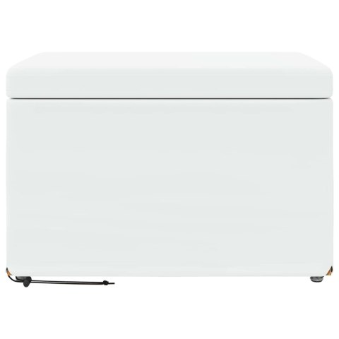 VidaXL Halka Biały Skóra ekologiczna i drewno inżynieryjne