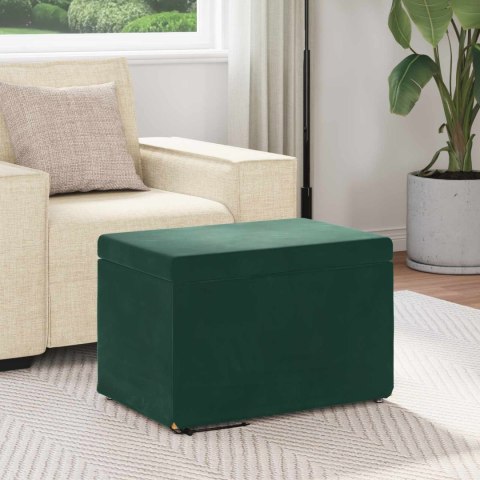 VidaXL Halka Ciemna zieleń 61 x 41 x 40 cm Welur i drewno inżynieryjne