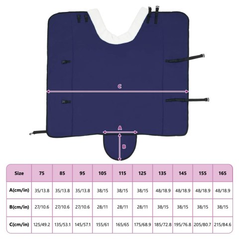 Koc dla Koni Granatowy 125CM Polarowy