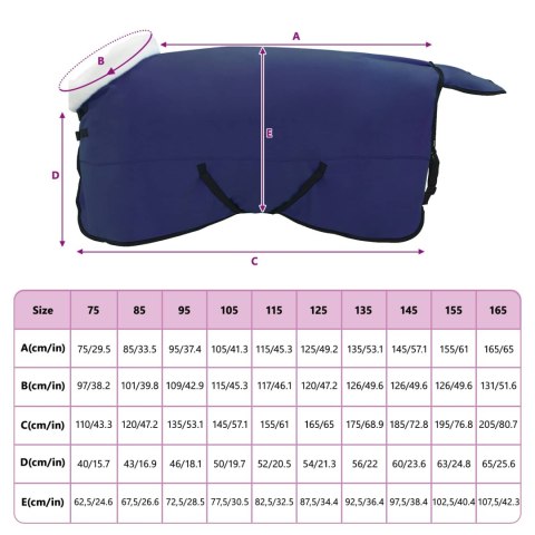 Koc dla Koni Granatowy 165CM Polarowy