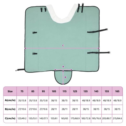 Koc dla Koni Pełny ciemnozielony 145CM Polarowy