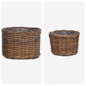 VidaXL Kosz na rośliny z przechowywaniem 2 pcs Brązowy Rattan Kubu