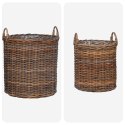 VidaXL Kosz na rośliny z przechowywaniem 2 pcs Brązowy Rattan Lacak
