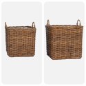 VidaXL Kosz na rośliny z przechowywaniem 2 pcs Brązowy Rattan Lacak