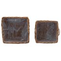 VidaXL Kosz na rośliny z przechowywaniem 2 pcs Brązowy Rattan Lacak