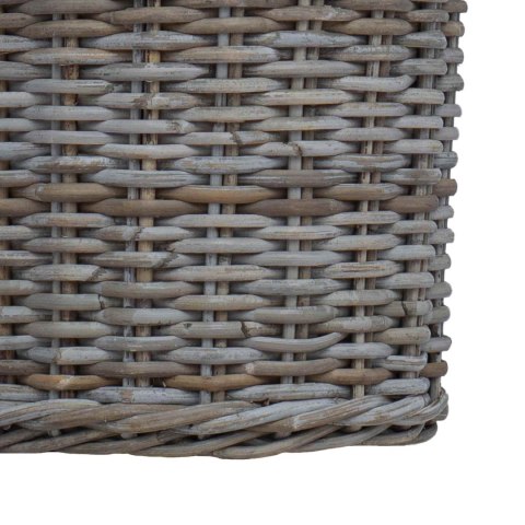 VidaXL Kosz na rośliny z przechowywaniem 2 pcs Szary Rattan Kubu