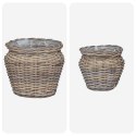 VidaXL Kosz na rośliny z przechowywaniem 2 pcs Szary Rattan Lacak