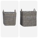 VidaXL Kosz na rośliny z przechowywaniem 2 pcs Szary Rattan Lacak