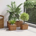 VidaXL Kosz na rośliny z przechowywaniem 3 pcs Brązowy Rattan Kubu